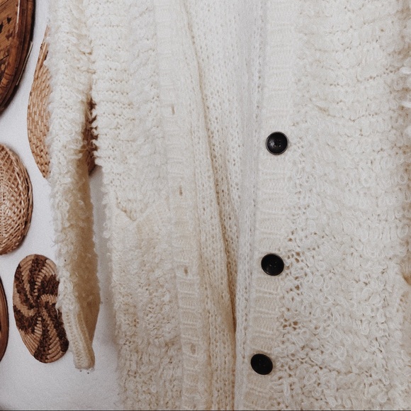 Long cream teddy cardigan - Picture 3 of 3